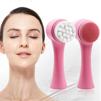 Double-sided Facial Cleansing Brush Silicone Face Skin Care Tool